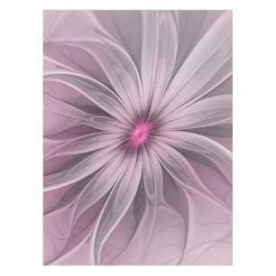 Fantasy Flower Abstract Plum Floral Fractal Art Tablecloth