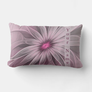 Fantasy Flower Abstract Plum Floral Fractal Name Lumbar Cushion
