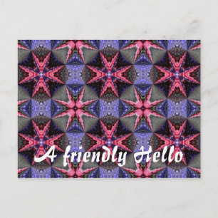 Fantasy flower garden, A friendly Hello Postcard