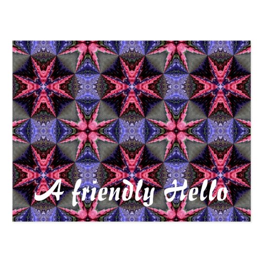 Fantasy flower garden, A friendly Hello Postcard