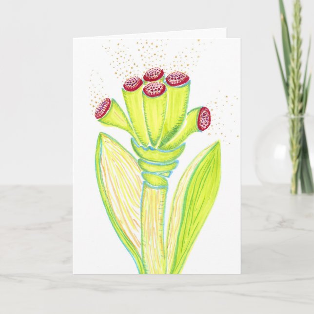 Fantasy Flower Greeting Card (Front)