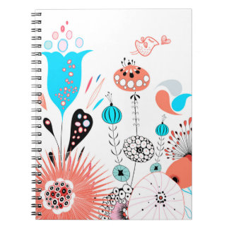 Fantasy Flowers and Birdie Notebook