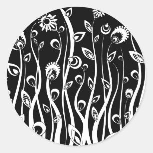fantasy flowers classic round sticker