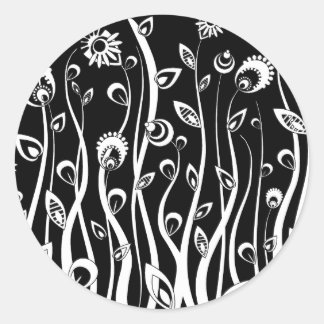 fantasy flowers classic round sticker