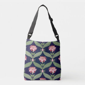 Fantasy Flowers: Dark Indian Motifs Crossbody Bag