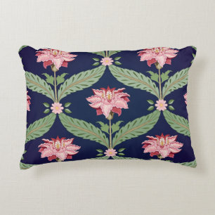 Fantasy Flowers: Dark Indian Motifs Decorative Cushion