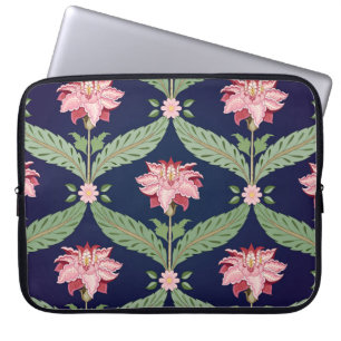 Fantasy Flowers: Dark Indian Motifs Laptop Sleeve