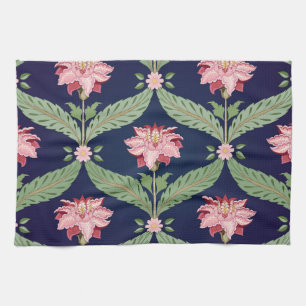 Fantasy Flowers: Dark Indian Motifs Tea Towel