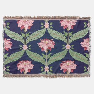 Fantasy Flowers: Dark Indian Motifs Throw Blanket