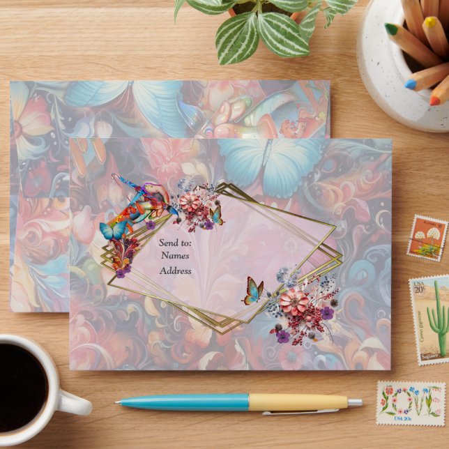 Fantasy Flowers express the joy of nature. Envelope (Desk)