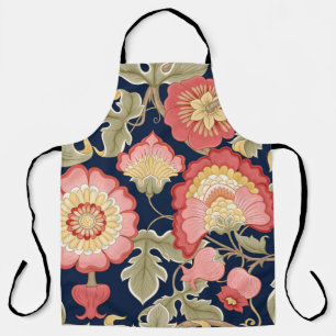 Fantasy flowers in retro,  vintage,  jacobean embr apron