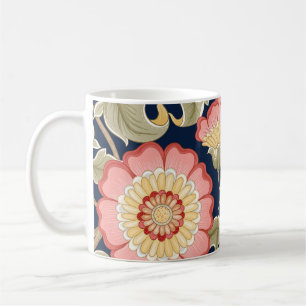 Fantasy flowers in retro, vintage, jacobean embr coffee mug