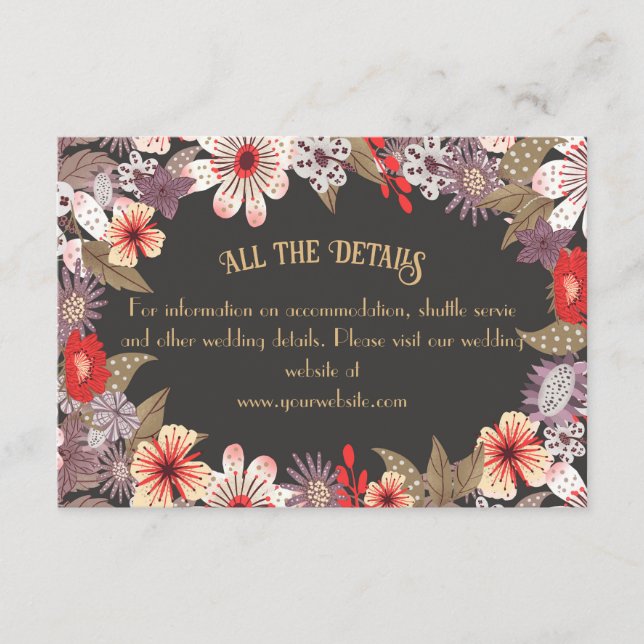 Fantasy Flowers - wedding enclosure card (Front)