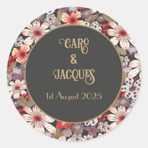 Fantasy Flowers - wedding invitaion sticker