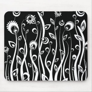 fantasy flowers_white mouse pad