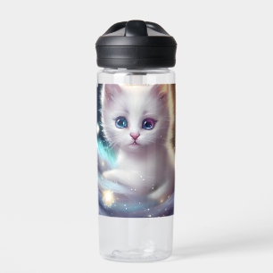 Fantasy Fluffy White Cat Water Bottle