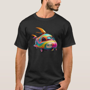 Fantasy Flying Car  Cute Rainbow for Kids T-Shirt