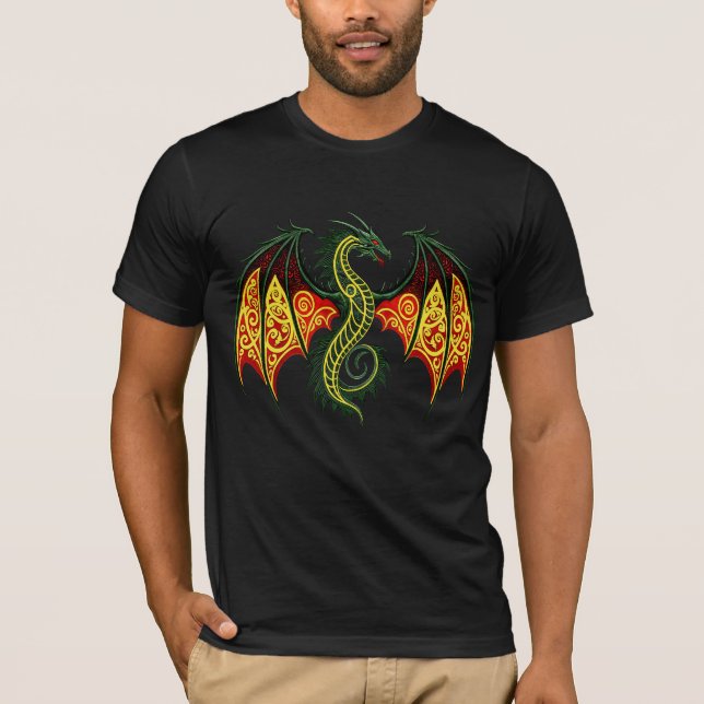 Fantasy Flying Dragon Wings Mythical Animal  T-Shirt (Front)