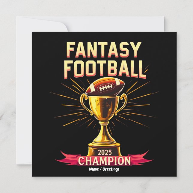 Fantasy Football 2025 Funny Champ Football Design  Invitation (Front)