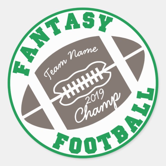 Fantasy Football Champ Classic Round Sticker (Front)