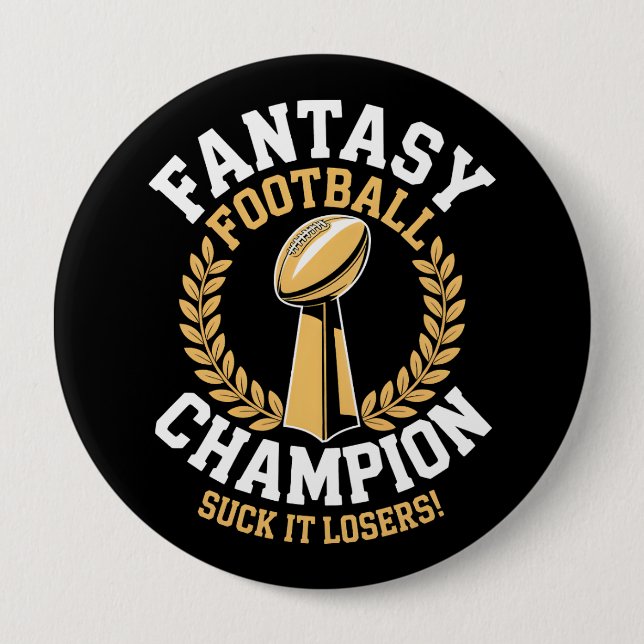 Fantasy Football Champion 10 Cm Round Badge (Front)