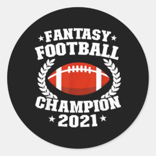 Fantasy Football Champion 2021 Funny Commissioner Classic Round Sticker