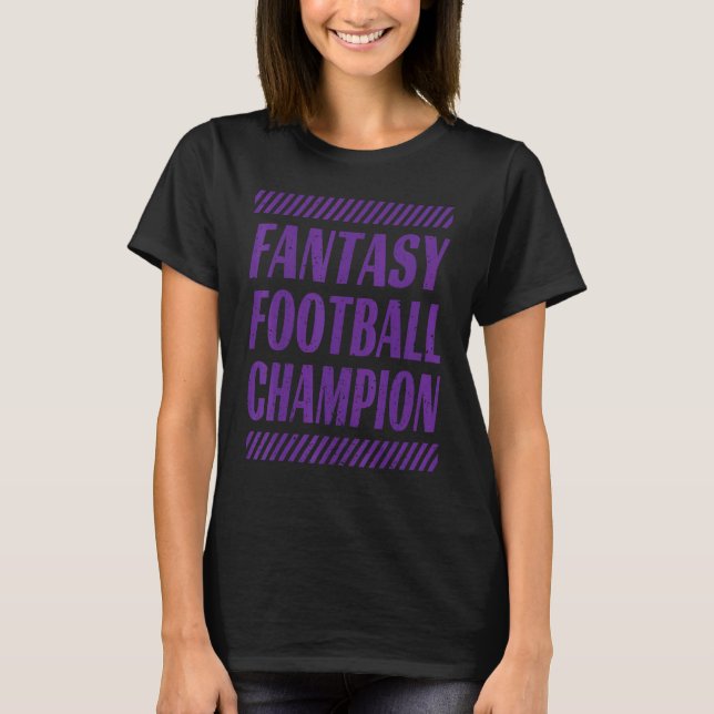 FANTASY FOOTBALL CHAMPION DISTRESSED DRAFT FOOTBAL T-Shirt (Front)