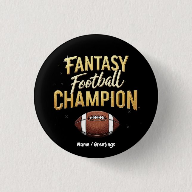 Fantasy Football Champion Dominate Like A Pro 3 Cm Round Badge (Front)