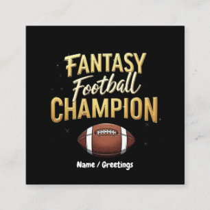 Fantasy Football Champion Dominate Like A Pro Square Business Card