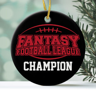 Fantasy Football Champion - Funny Sports Gift Ceramic Ornament