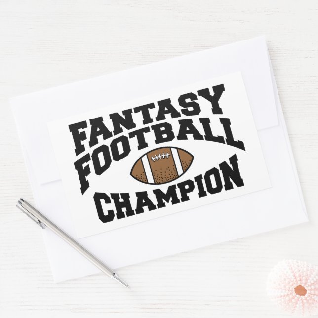 Fantasy Football Champion Rectangular Sticker (Envelope)