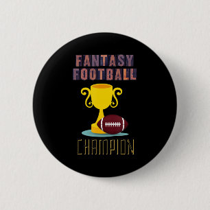 Fantasy Football Champion Trophy Winner  6 Cm Round Badge