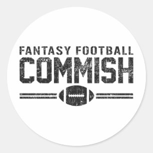 Fantasy Football Commish Classic Round Sticker