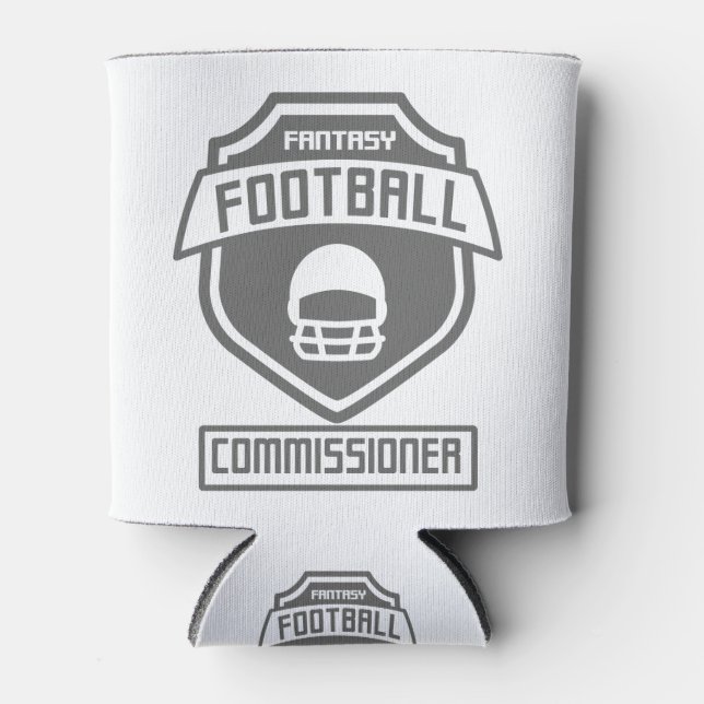fantasy-football-commissioner-grey-01 can cooler (Front)
