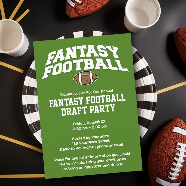 Fantasy Football - Draught Party Instant Download Invitation (Fantasy Football Party Invitation)