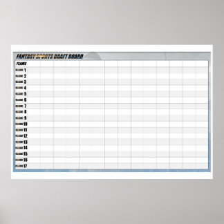 Fantasy Football Draught Poster - Snake Draught