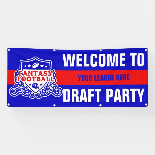 Fantasy Football Emblem Draught Party Banner (Horizontal)