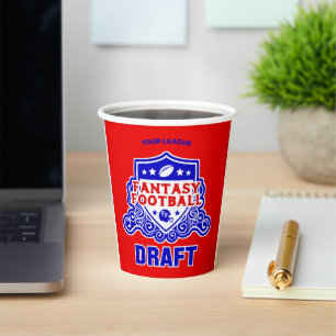 Fantasy Football Emblem Draught Party Paper Cups