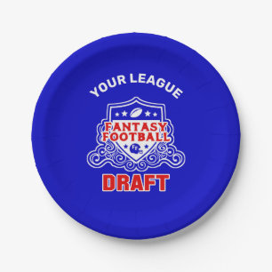 Fantasy Football Emblem Draught Party Paper Plate