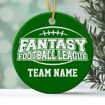 Fantasy Football - Funny Sports Gift Ceramic Ornament<br><div class="desc">Team Colour: Green. Now you can customise this with your team name. Everyone knows that you are a champion in your league.</div>