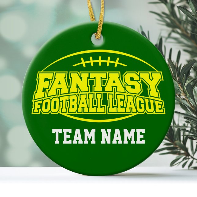 Fantasy Football - Funny Sports Gift Ceramic Tree Decoration (Personalized Christmas Ornament - Fantasy Football League)