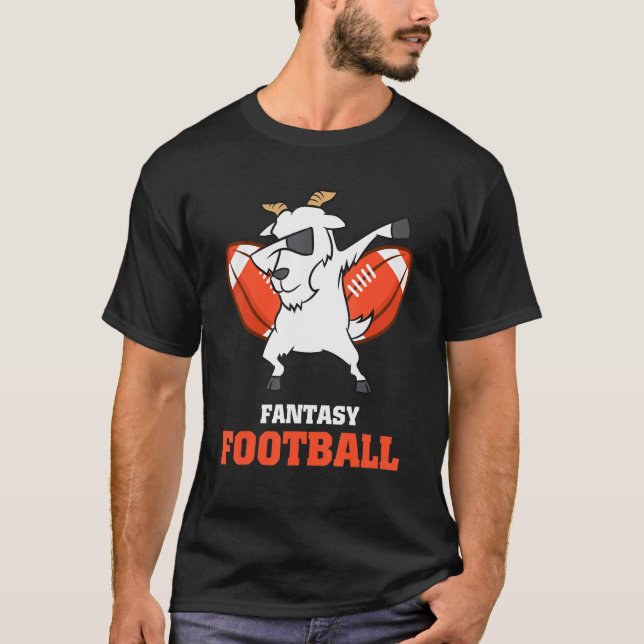 Fantasy Football Goat Dabbing Champion T-Shirt (Front)