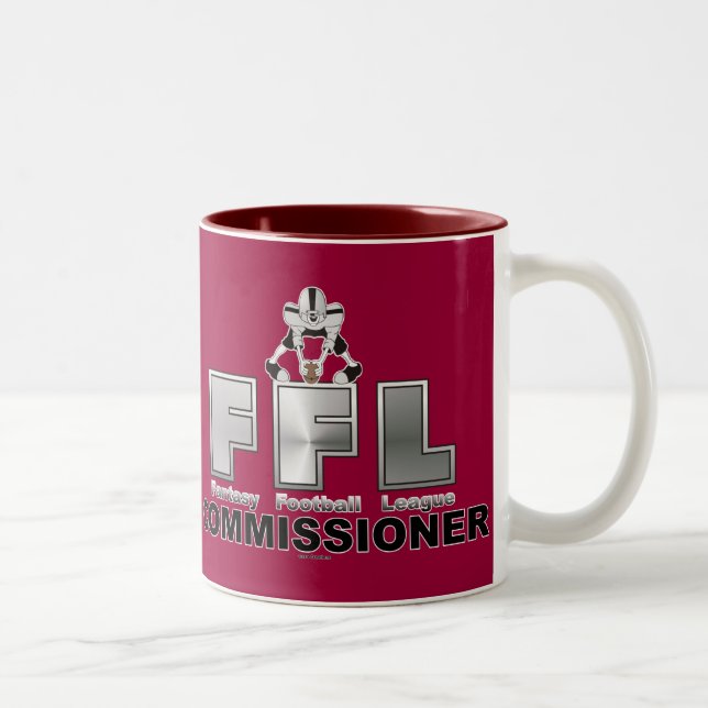 Fantasy Football League Commissioner Two-Tone Coffee Mug (Right)