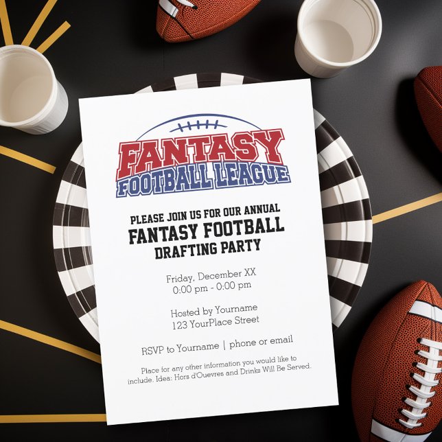 Fantasy Football League Draught Party Invitation (Fantasy Football Party Invitation)
