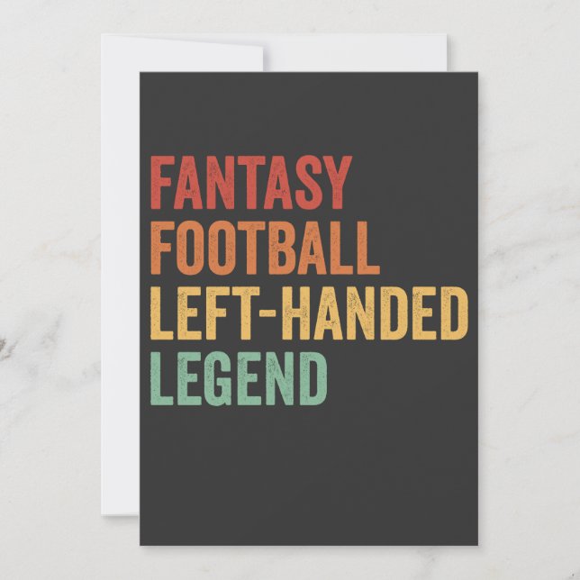 Fantasy Football Left Handed Legend Funny Retro  Invitation (Front)