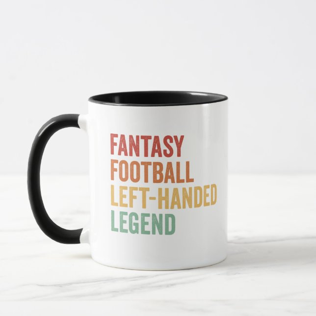 Fantasy Football Left Handed Legend Funny Retro  Mug (Left)