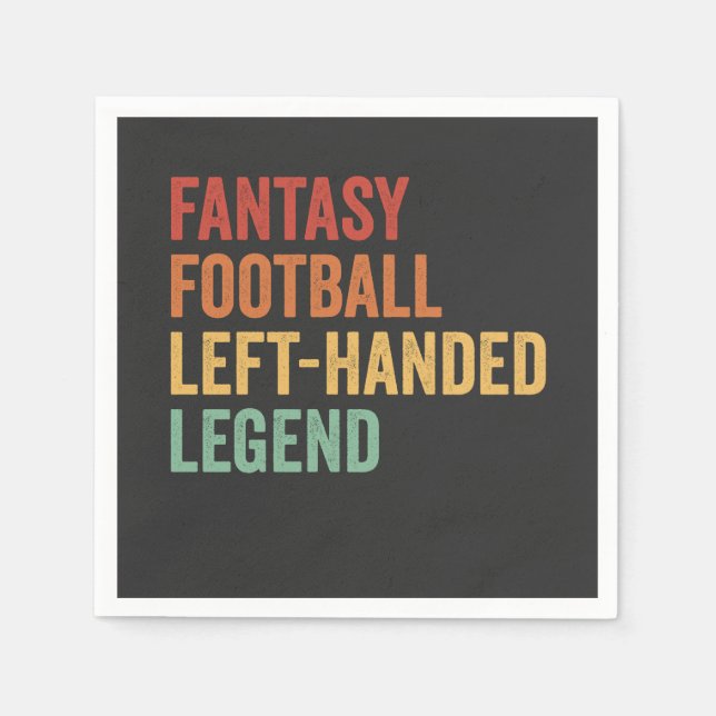 Fantasy Football Left Handed Legend Funny Retro  Napkin (Front)