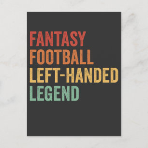 Fantasy Football Left Handed Legend Funny Retro Postcard