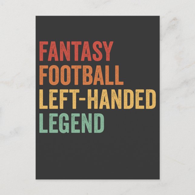 Fantasy Football Left Handed Legend Funny Retro  Postcard (Front)