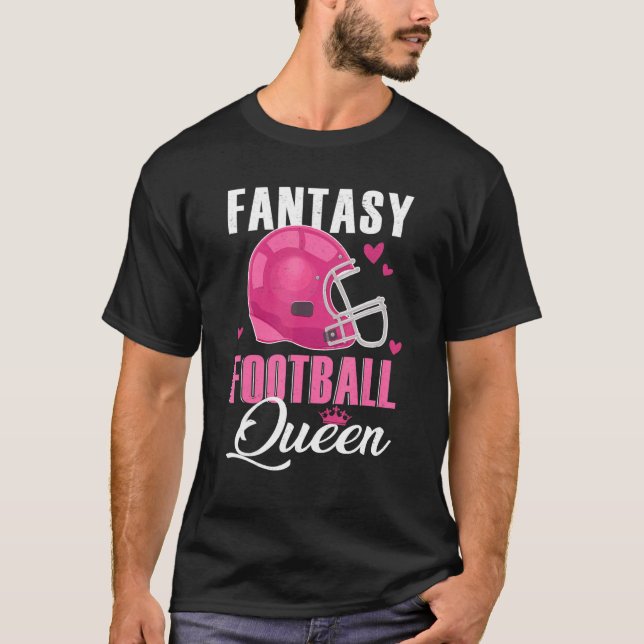 Fantasy Football Queen for Women Crown Winner Cham T-Shirt (Front)